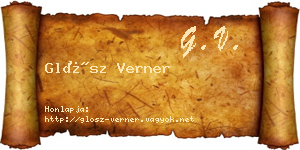 Glósz Verner névjegykártya